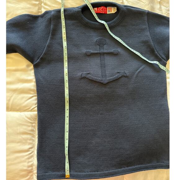 Stephen's Knitting Co. Anchor Knit Sweater Top Nautical Navy‎ Blue - Picture 4 of 6